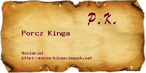 Porcz Kinga névjegykártya